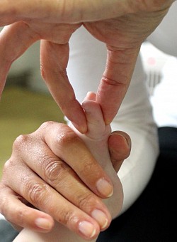 Baby foot treatment.